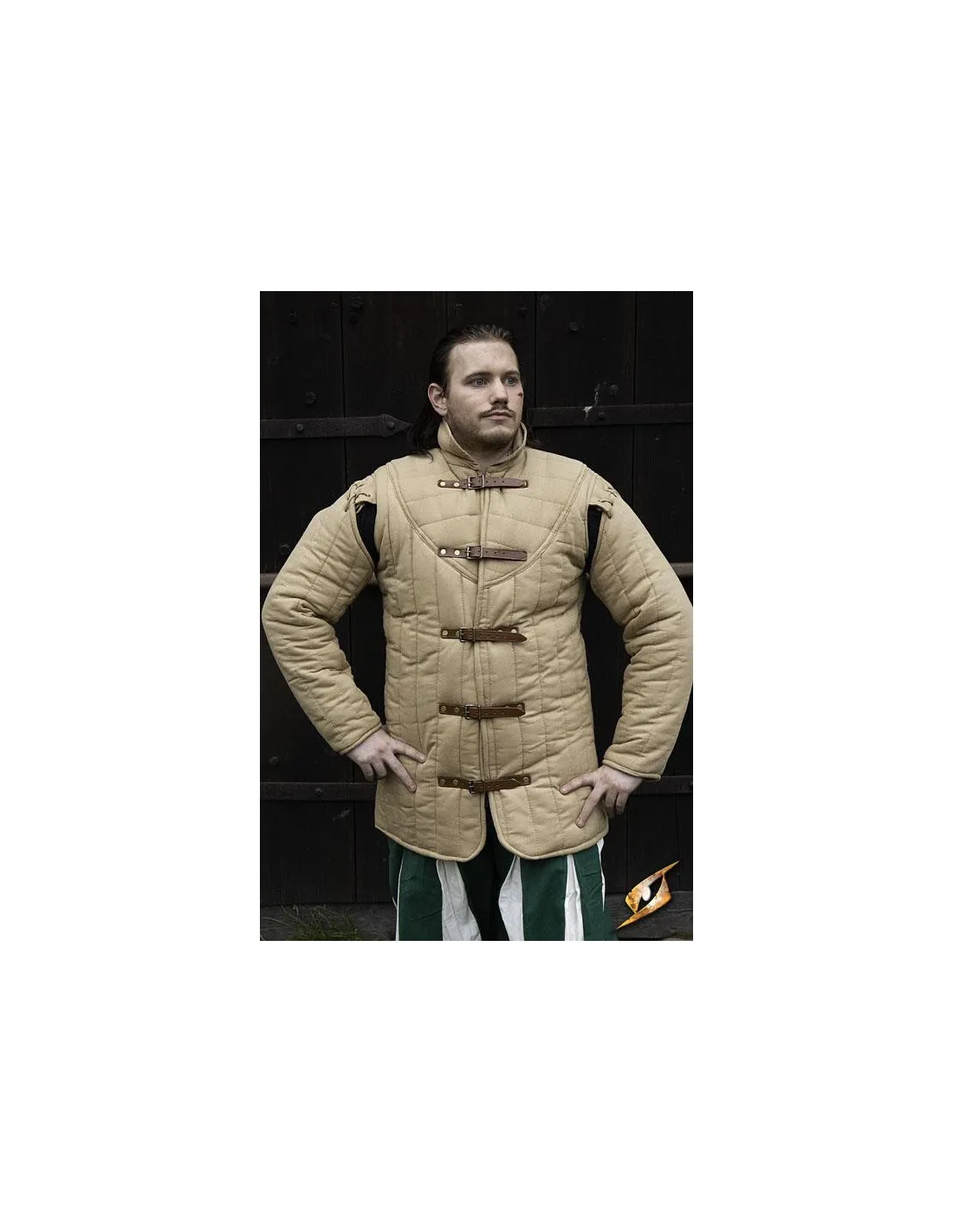 Gambesón medieval acolchado color beige