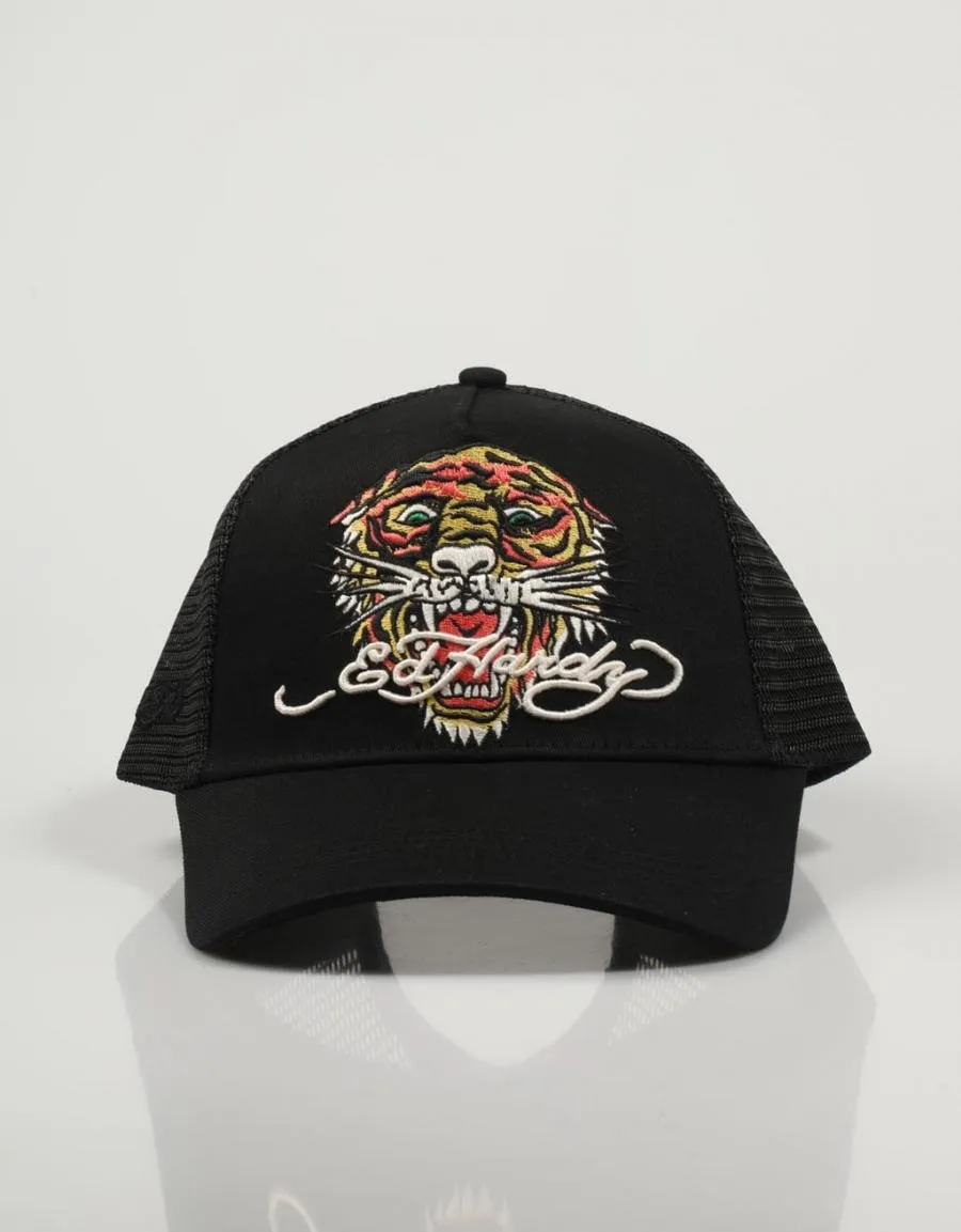  gorra ED HARDY Roar Twill Front Mesh Trucker en Negro 79178