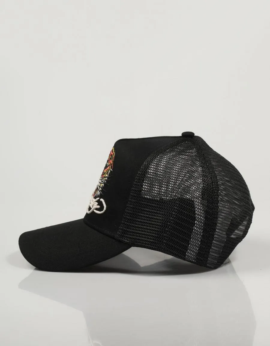  gorra ED HARDY Roar Twill Front Mesh Trucker en Negro 79178