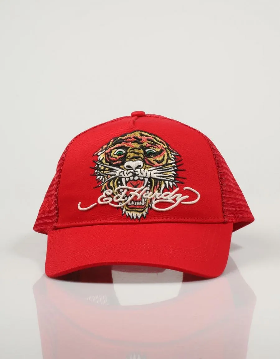  gorra ED HARDY Roar Twill Front Mesh Trucker en Rojo 79179