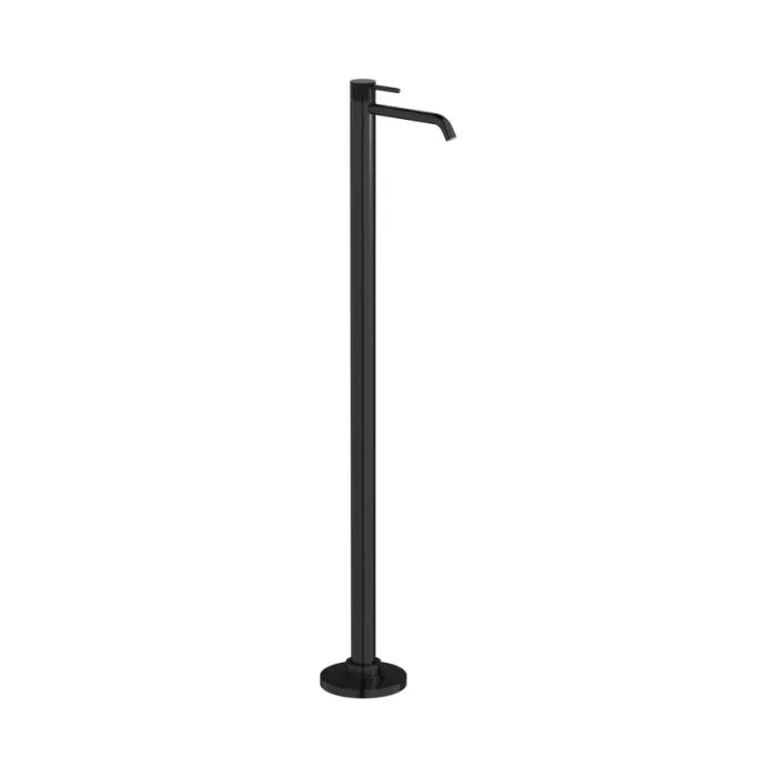 Grifo de lavabo monomando de pie para instalación en suelo Cromo negro cepillado Trama Galindo