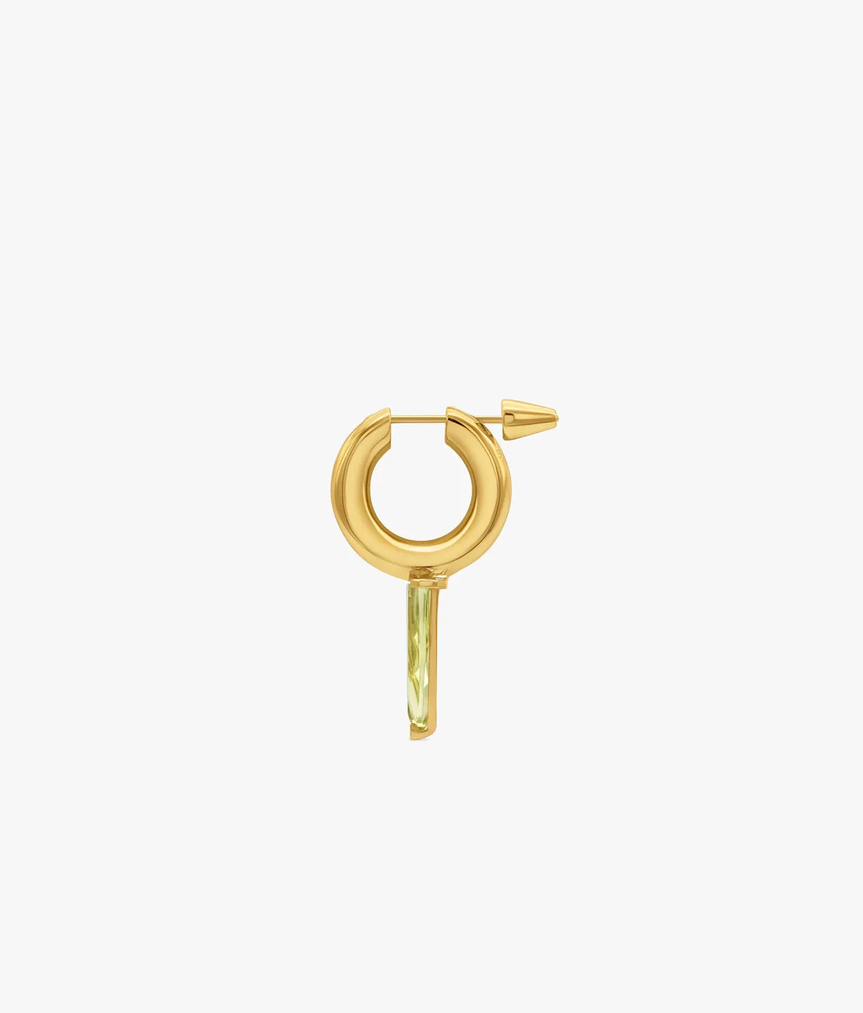 Half Cut Vibrant Lemon Quartz Hoop Earring