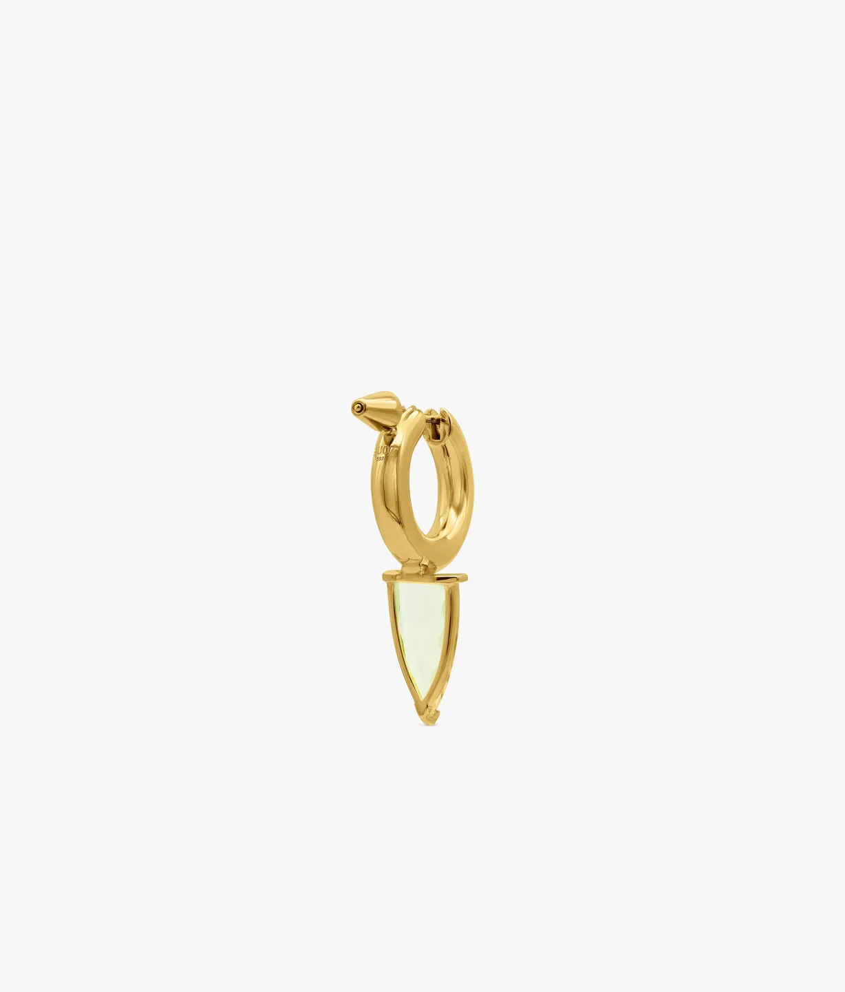 Half Cut Vibrant Lemon Quartz Hoop Earring