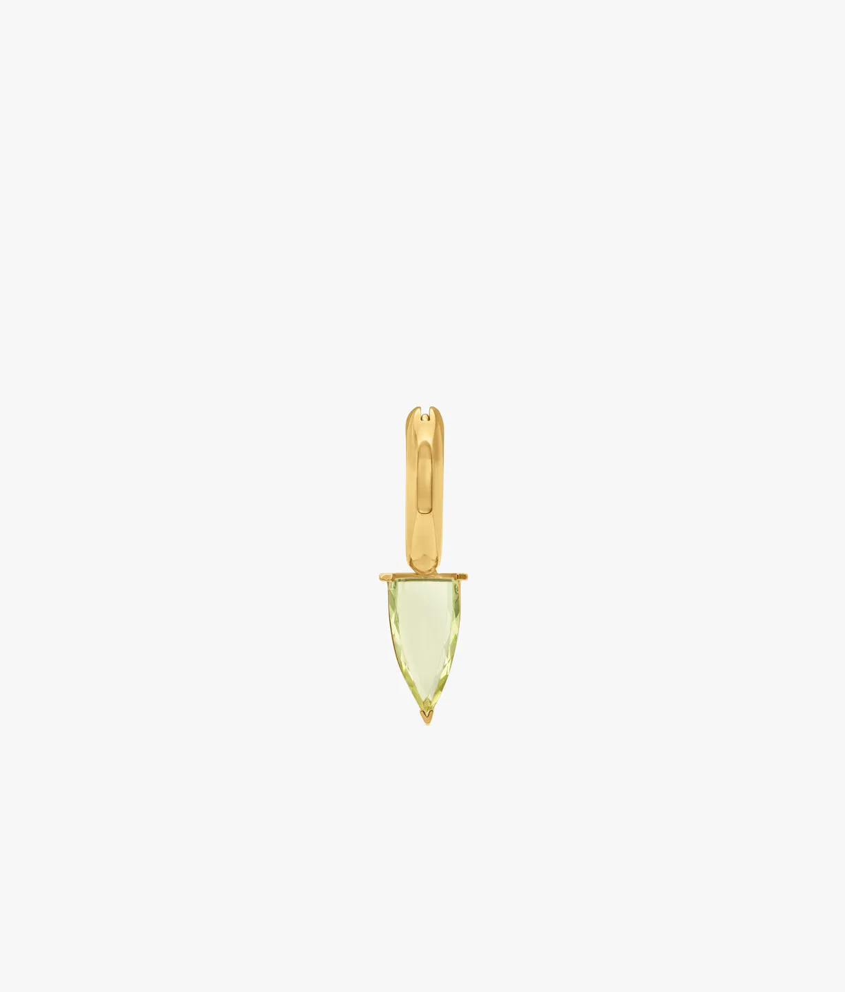 Half Cut Vibrant Lemon Quartz Hoop Earring