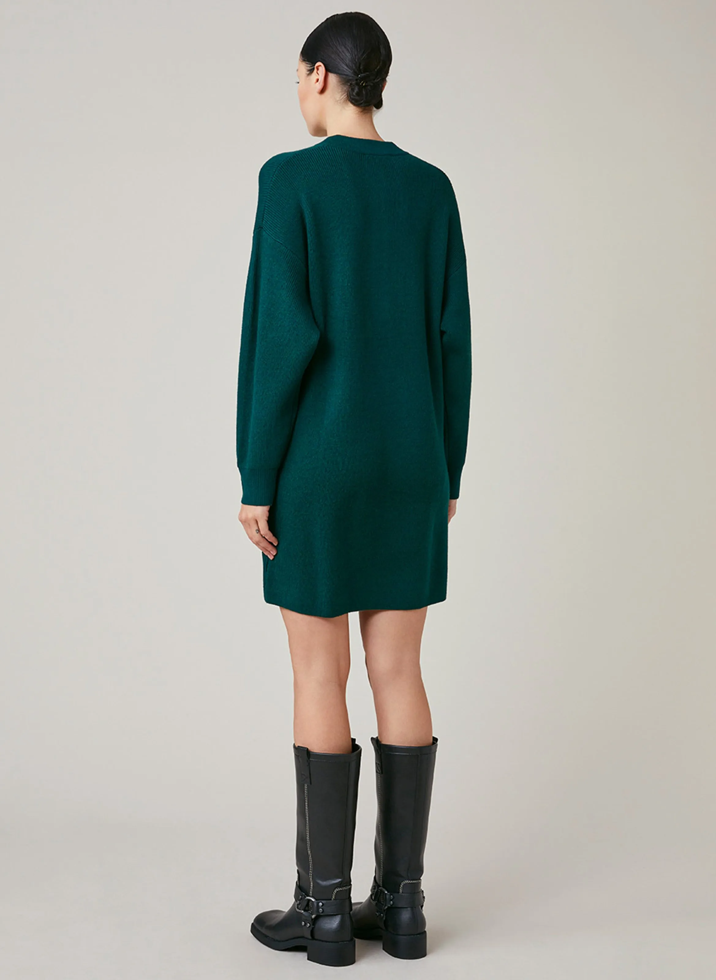 HARRIS WILSON ENOIS  VESTIDO TIPO JERSEY CORTO DE MEZCLA DE LANA EN VERDE