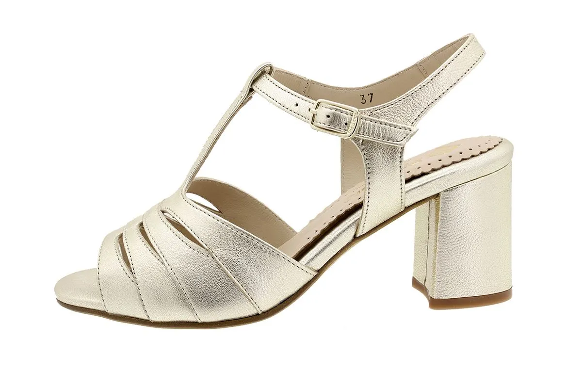 Heel Sandal Platinum Metal