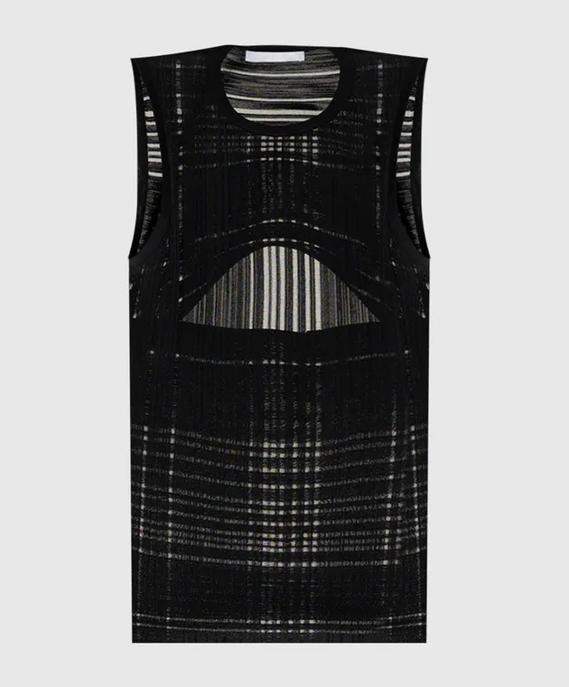 Helmut Lang Black top with a figured neckline