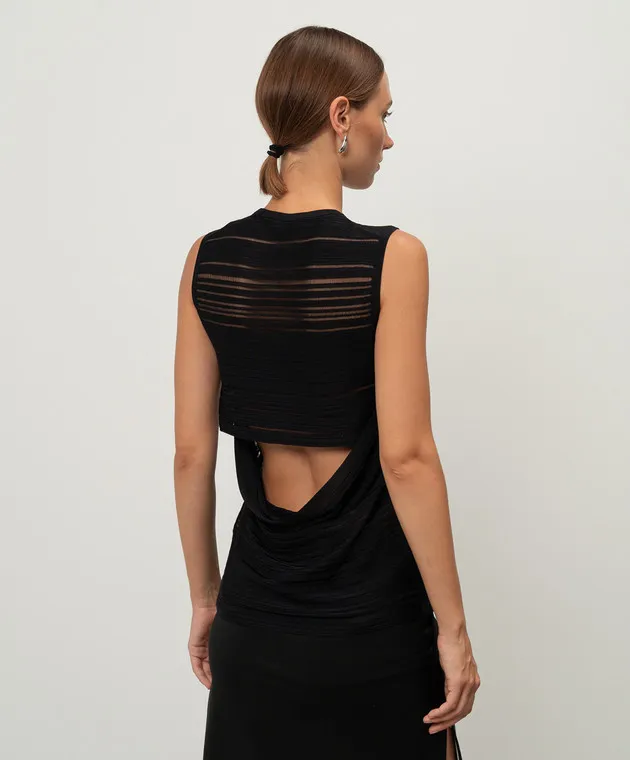 Helmut Lang Black top with a figured neckline