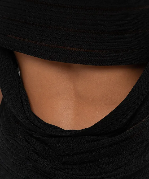 Helmut Lang Black top with a figured neckline