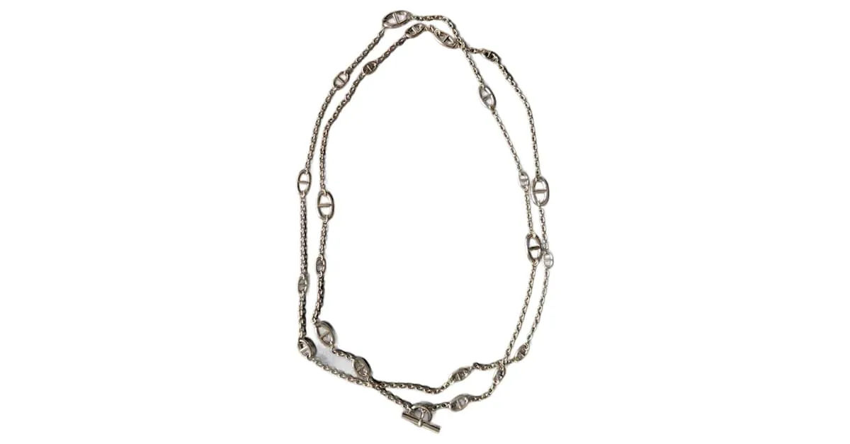 Hermès Collar Farandole de 160 cm en plata esterlina 925 con caja Hardware de plata 