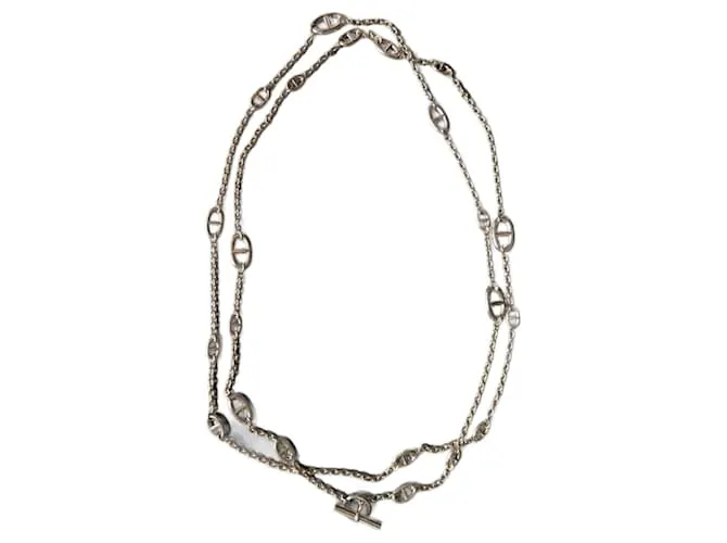 Hermès Collar Farandole de 160 cm en plata esterlina 925 con caja Hardware de plata 