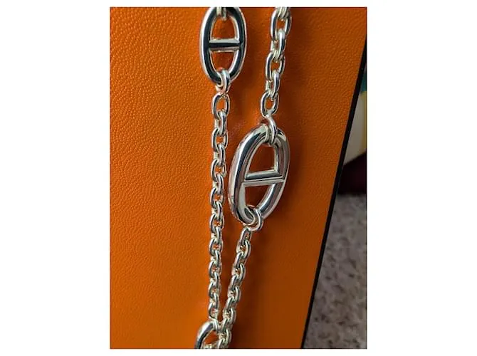 Hermès Collar Farandole de 160 cm en plata esterlina 925 con caja Hardware de plata 