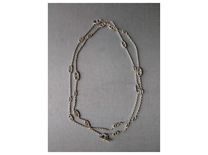 Hermès Collar Farandole de 160 cm en plata esterlina 925 con caja Hardware de plata 