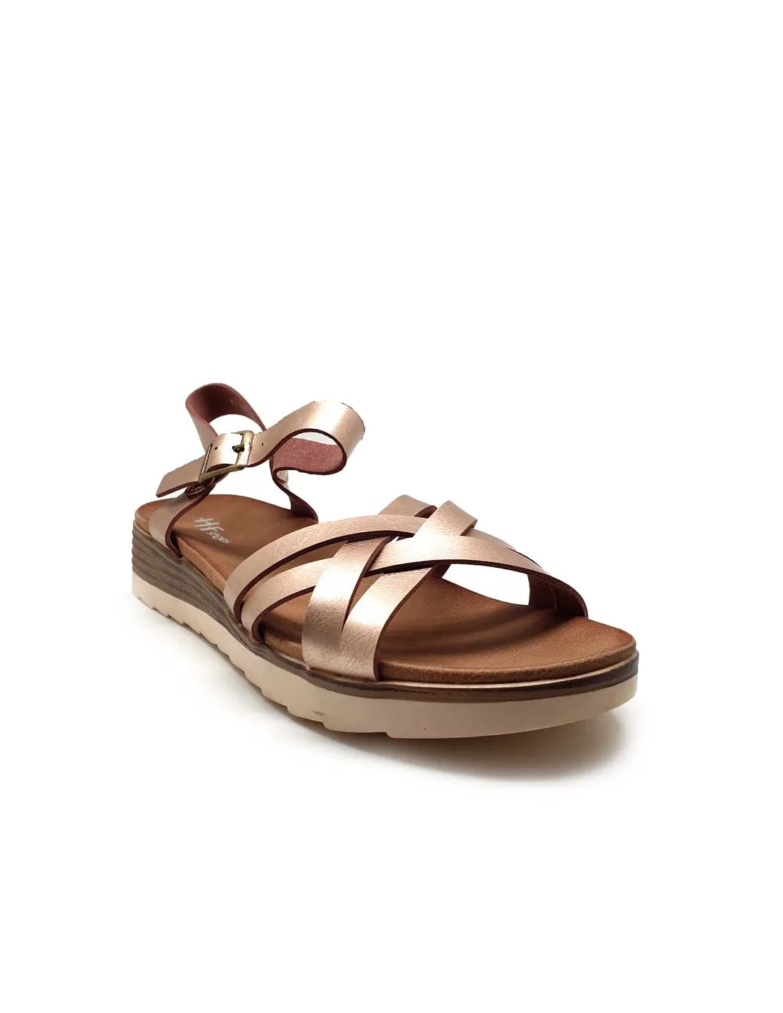 HF SHOES SANDALIA MUJER DE CUÑA Y TIRAS H190GOLD