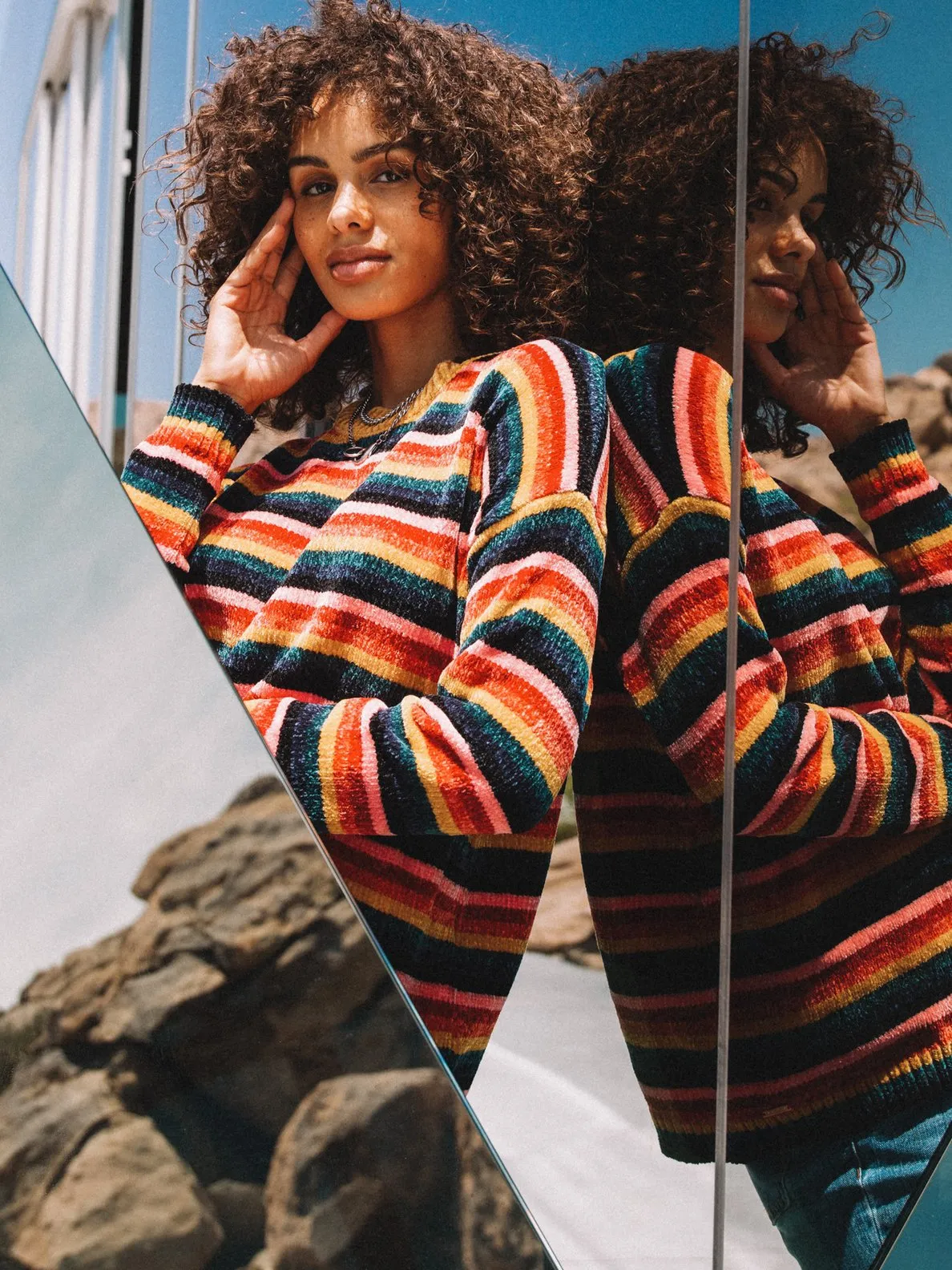 Jersey overside VOLCOM Mujer punto cuello redondo PRISM BREAK SWEATER Ref. B0742104 multicolor