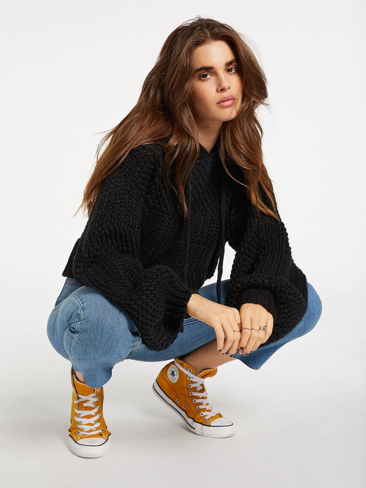 Jersey volcom Mujer con capucha STONEY BEACH SWEATER – BLACK Ref. B0732005 Negro oversize
