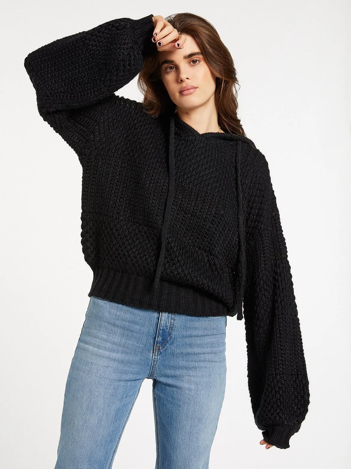 Jersey volcom Mujer con capucha STONEY BEACH SWEATER – BLACK Ref. B0732005 Negro oversize