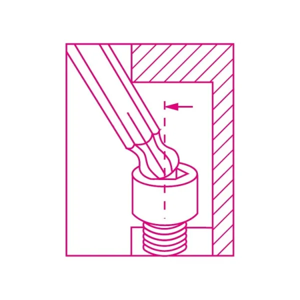 Juego de 8 llaves acodadas con cabeza esférica para tornillos Torx®, modelo largo