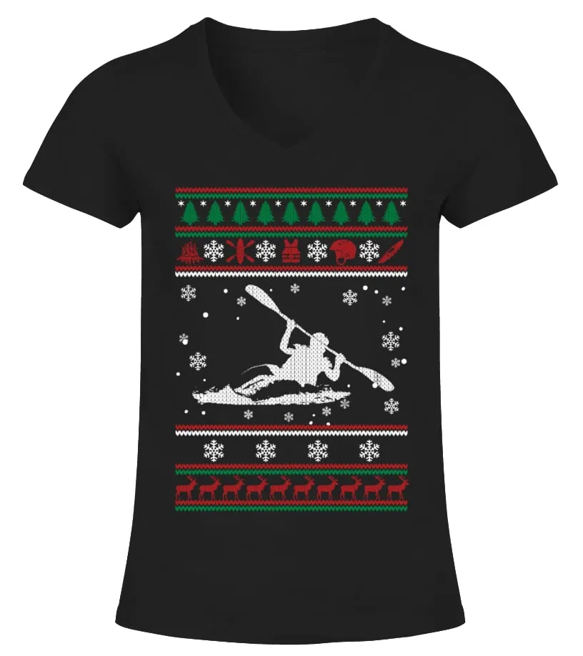Kayak Ugly Christmas Sweater Camiseta cuello pico Mujer