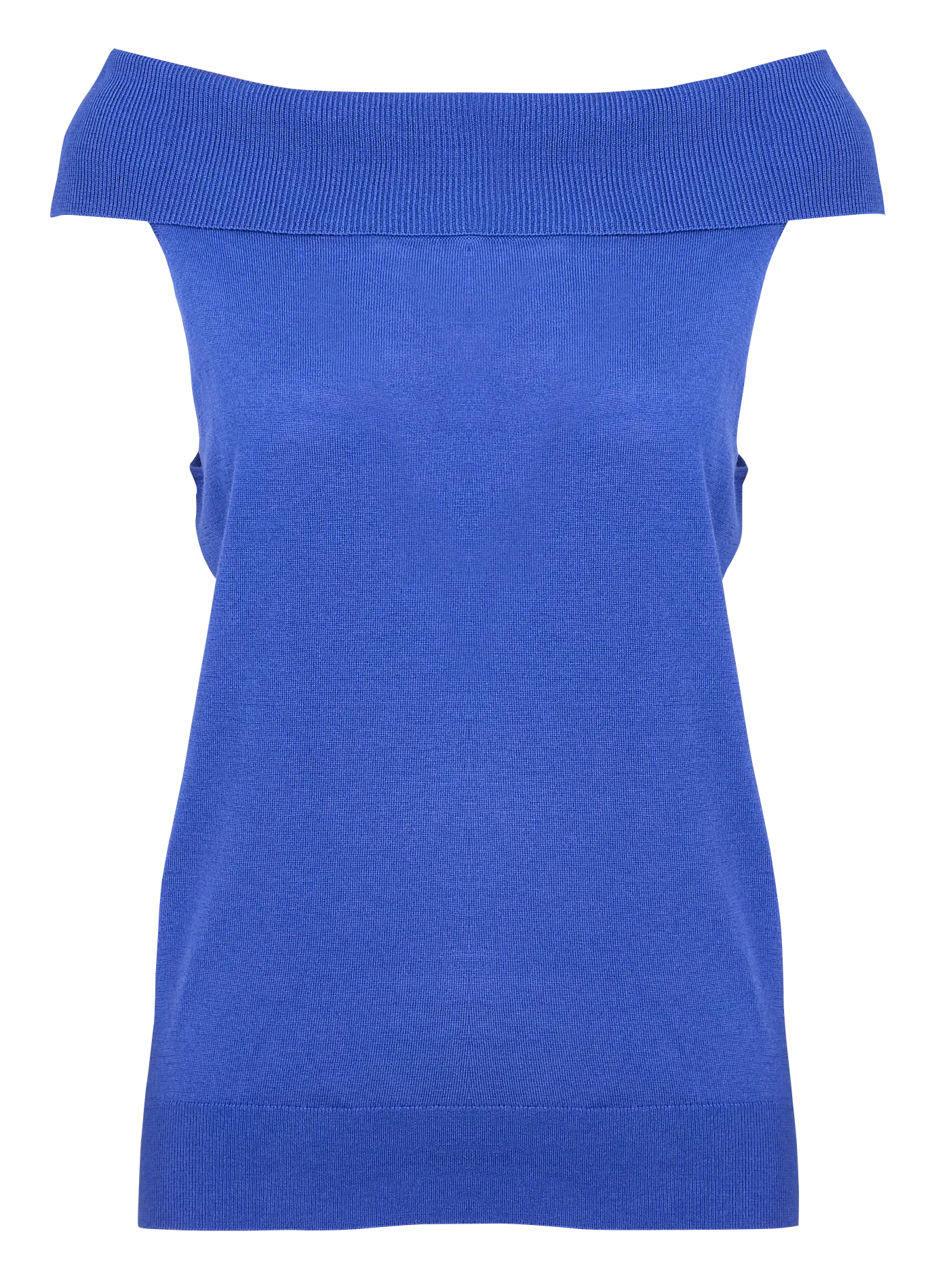 LA PETITE ETOILE MEGAN  JERSEY RECTO SIN MANGAS CUELLO BARDOT EN AZUL