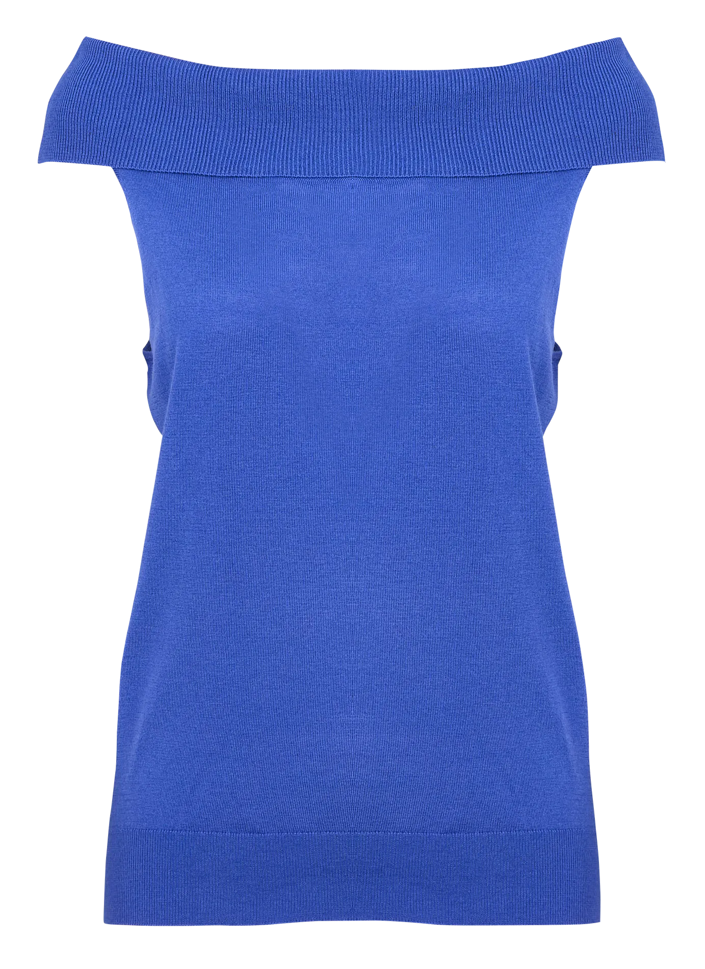 LA PETITE ETOILE MEGAN  JERSEY RECTO SIN MANGAS CUELLO BARDOT EN AZUL