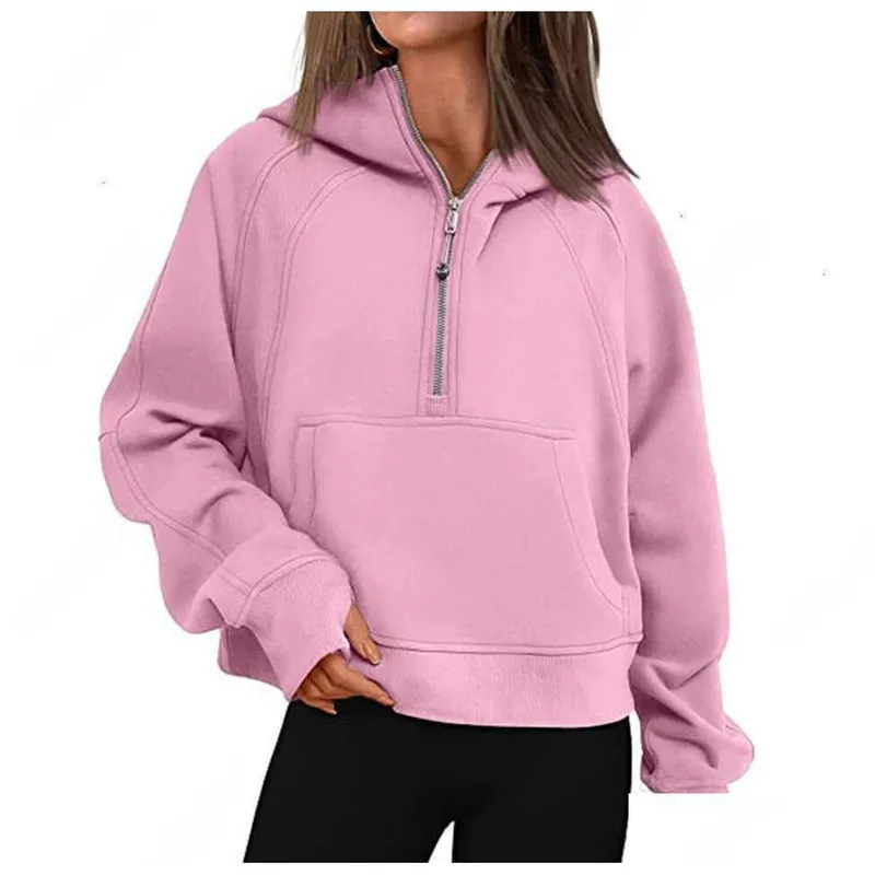 LEMENS43 OTOñO INVIERNO TRAJE DE YOGA BUCEO SUDADERA CON CAPUCHA MEDIA CREMALLERA PARA MUJER SUéTER DEPORTIVO CHAQUETA DE GIMNA