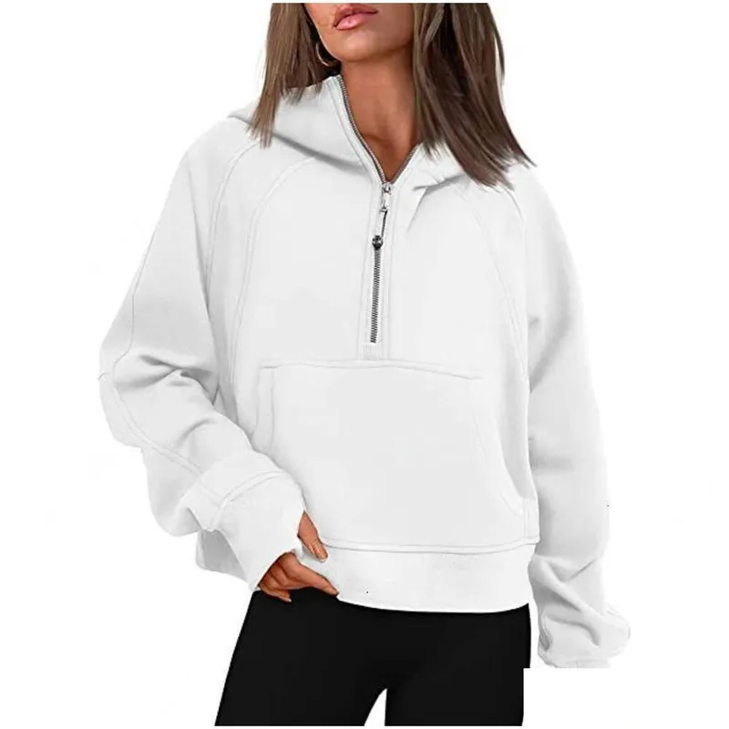 LEMENS43 OTOñO INVIERNO TRAJE DE YOGA BUCEO SUDADERA CON CAPUCHA MEDIA CREMALLERA PARA MUJER SUéTER DEPORTIVO CHAQUETA DE GIMNA