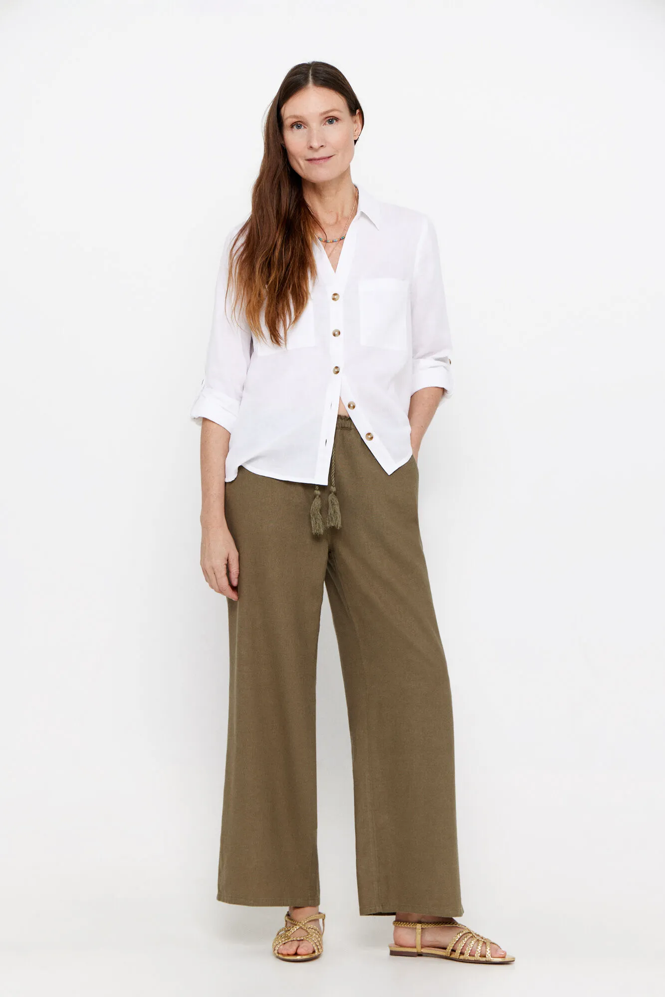 Linen pyjama trousers