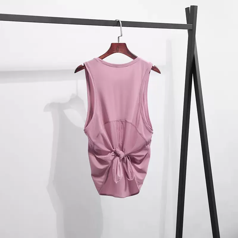 LL023 CON LOGO YOGA CHALECO DEPORTIVO PARA MUJER CAMISETA DEPORTIVA PARA CORRER DE SECADO RáPIDO ROPA DE YOGA SIN MANGAS ESPALD