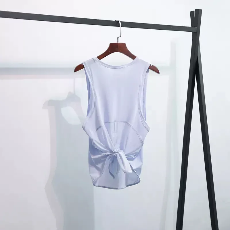 LL023 CON LOGO YOGA CHALECO DEPORTIVO PARA MUJER CAMISETA DEPORTIVA PARA CORRER DE SECADO RáPIDO ROPA DE YOGA SIN MANGAS ESPALD