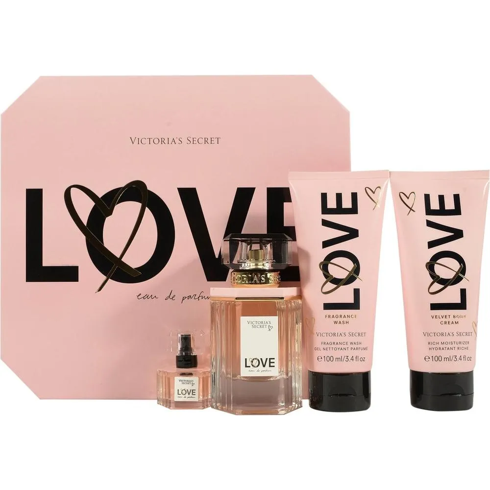 LOVE EDP 50ML + 7.5ML + 100ML + 100ML  ESTUCHE VICTORIA'S SECRET
