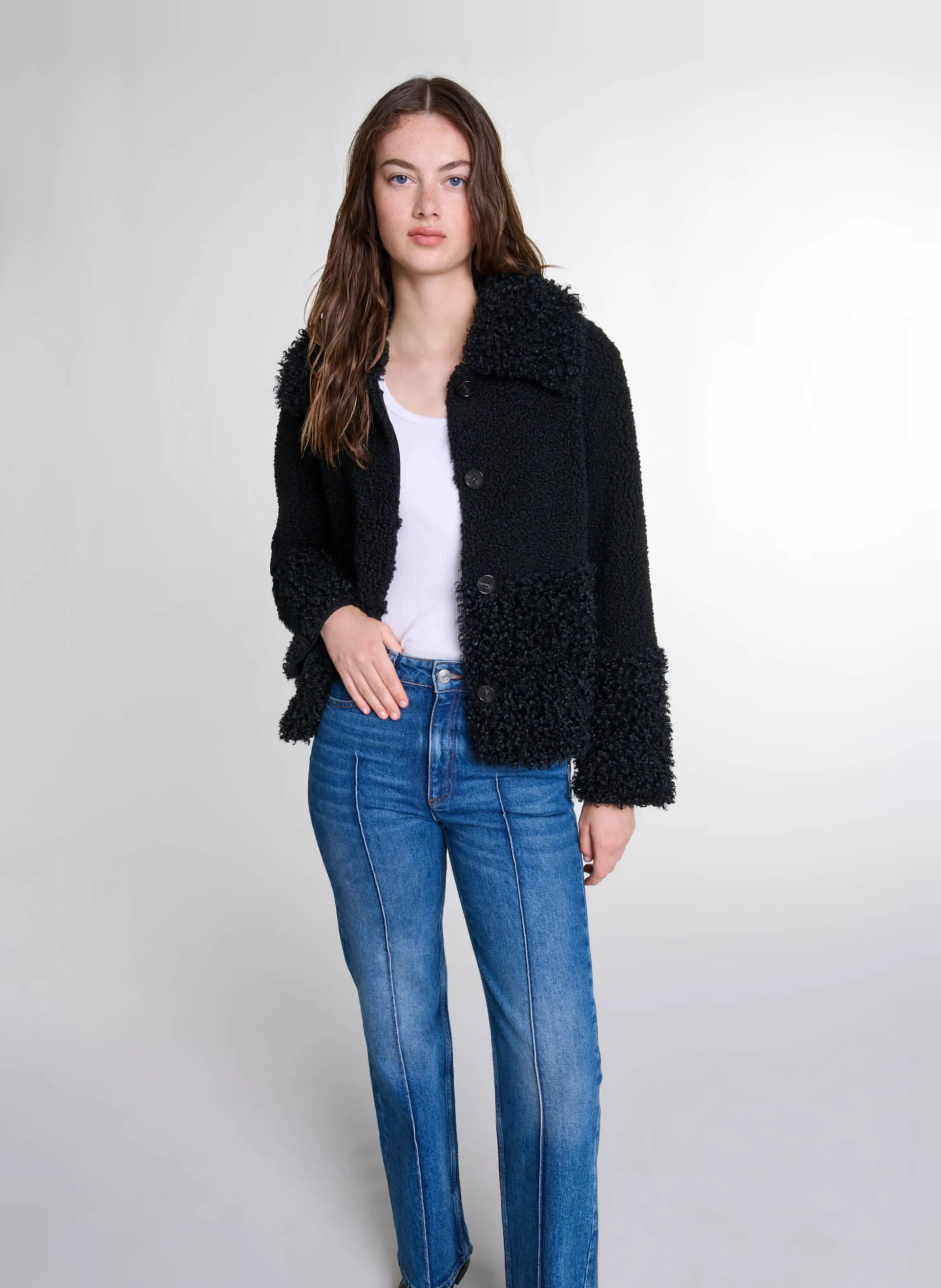 MAJE Chaqueta de traje recta  en negro