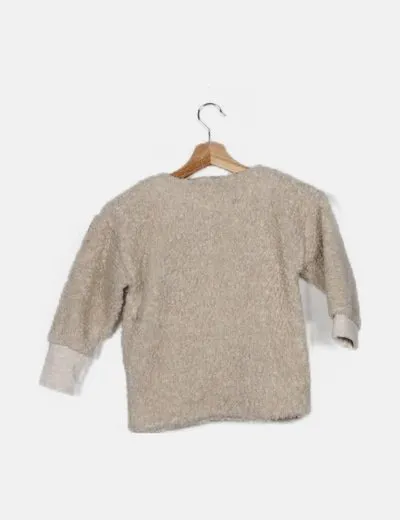 Mango Abrigo beige borrego