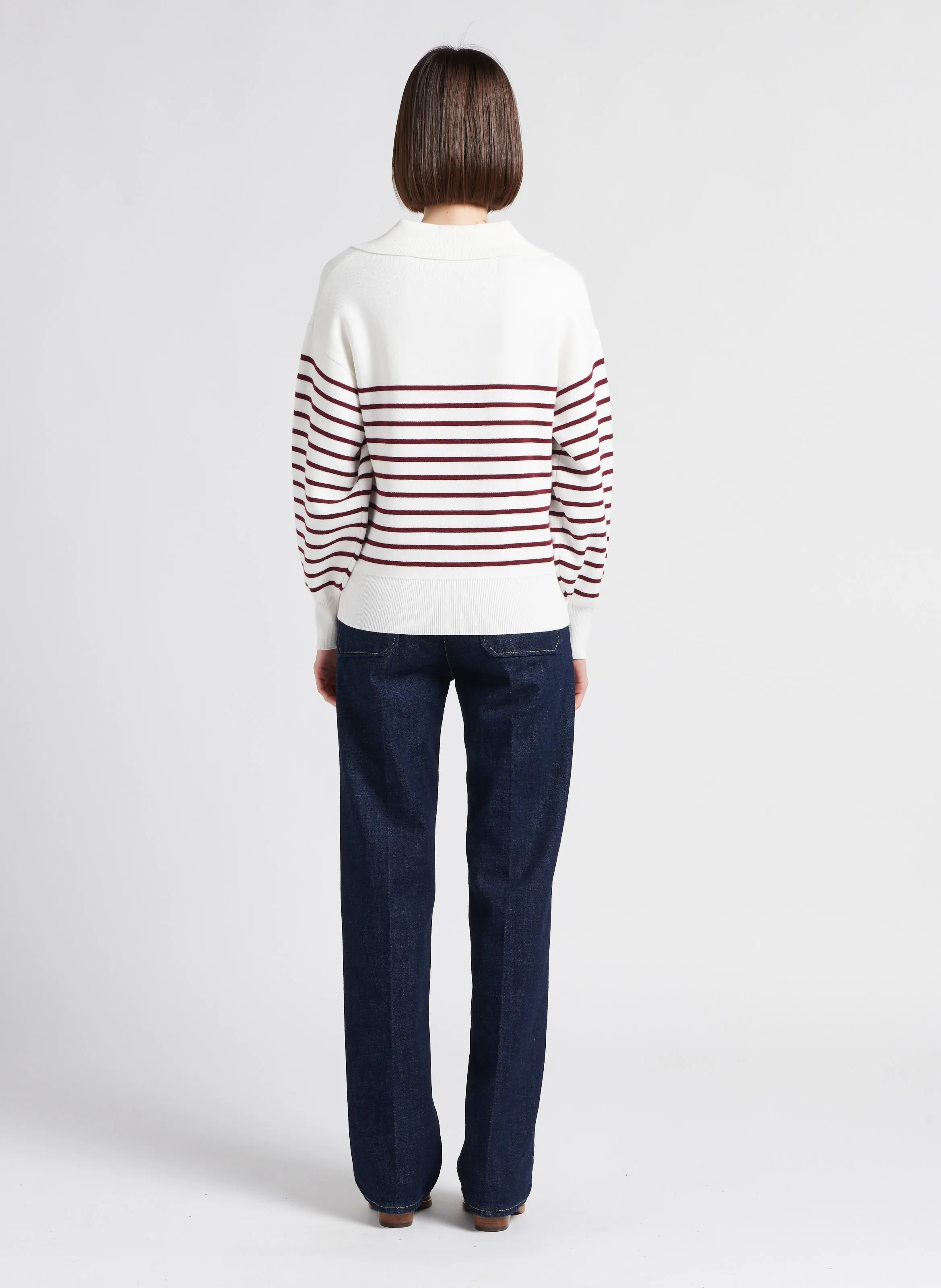 MARIE SIXTINE ANTONELLA  JERSEY CLáSICO DE ALGODóN A RAYAS EN BLANCO