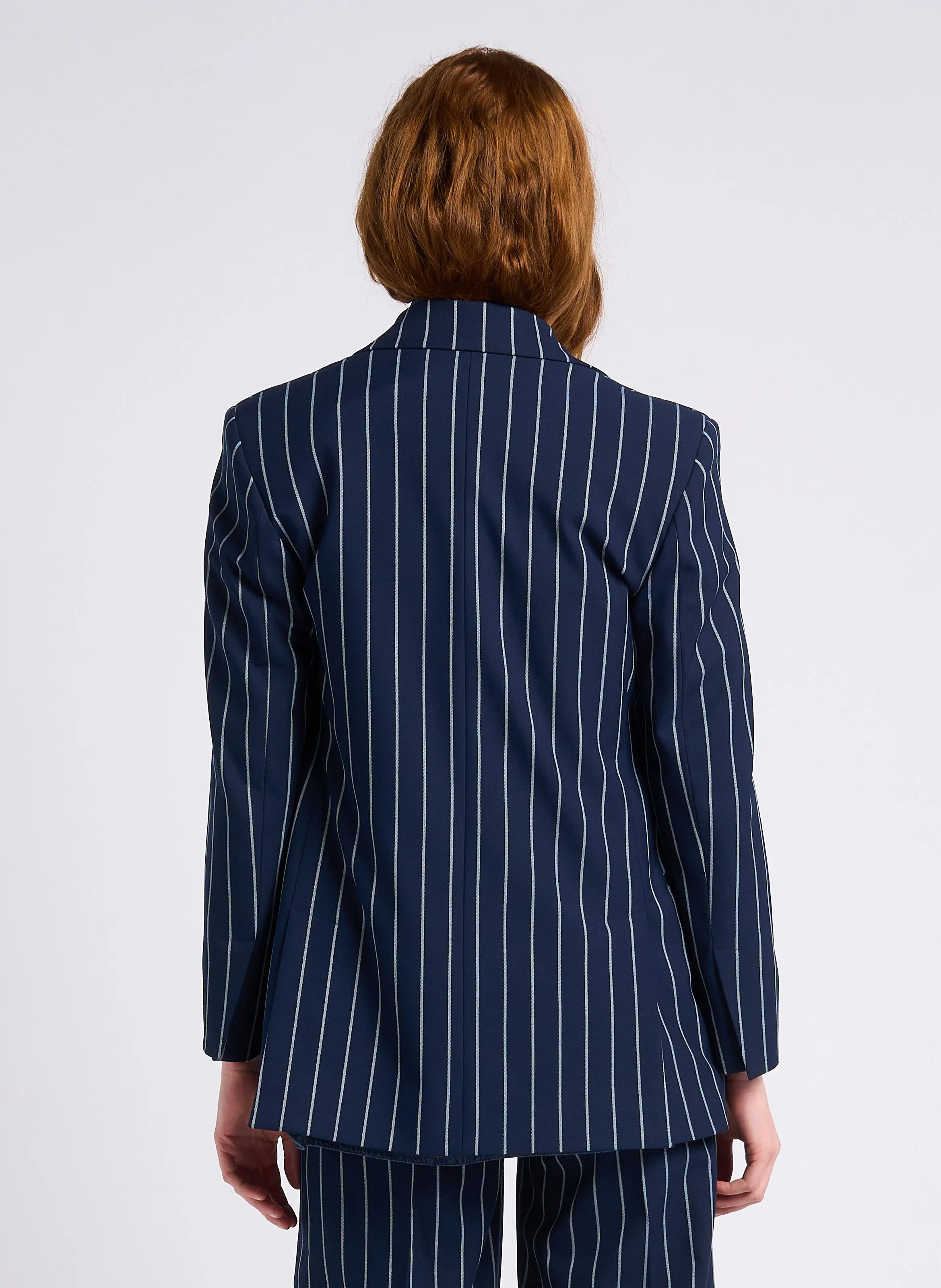 MAX&CO. BONN  CHAQUETA DE SASTRE A RAYAS EN AZUL