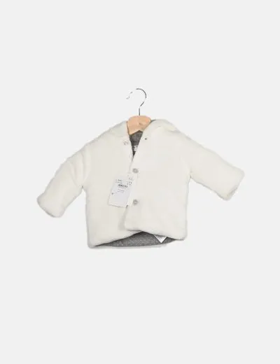 Mayoral Abrigo blanco terciopelo