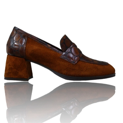 Mocasin tacon Marlinna grabado marron