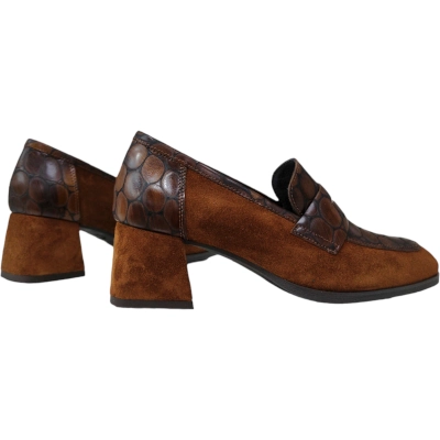 Mocasin tacon Marlinna grabado marron
