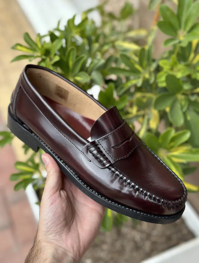 Mocasines / Castellanos burdeos de piel hombre