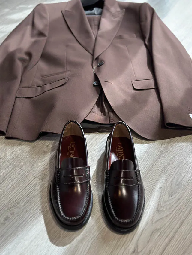 Mocasines / Castellanos burdeos de piel hombre