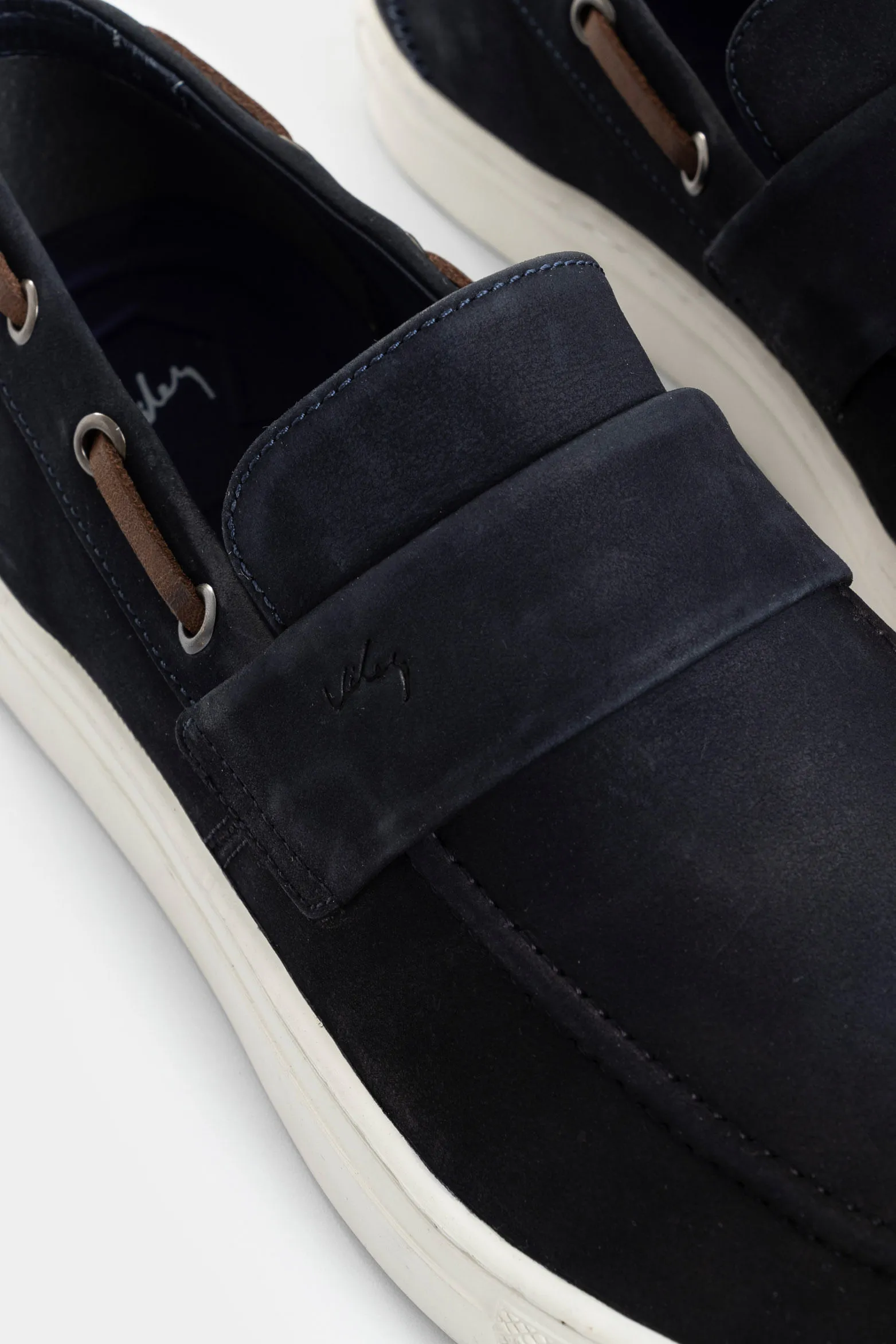 Mocasines Brescia de cuero gamuzado para hombre efecto envejecido