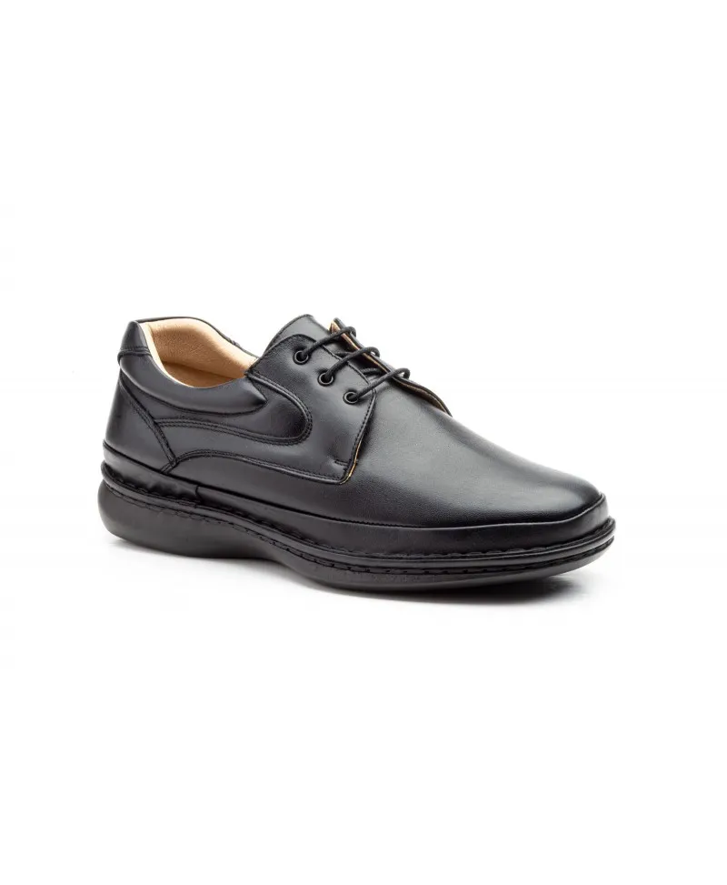 Mocasines Cactus Hombre Piel Negro Cordones