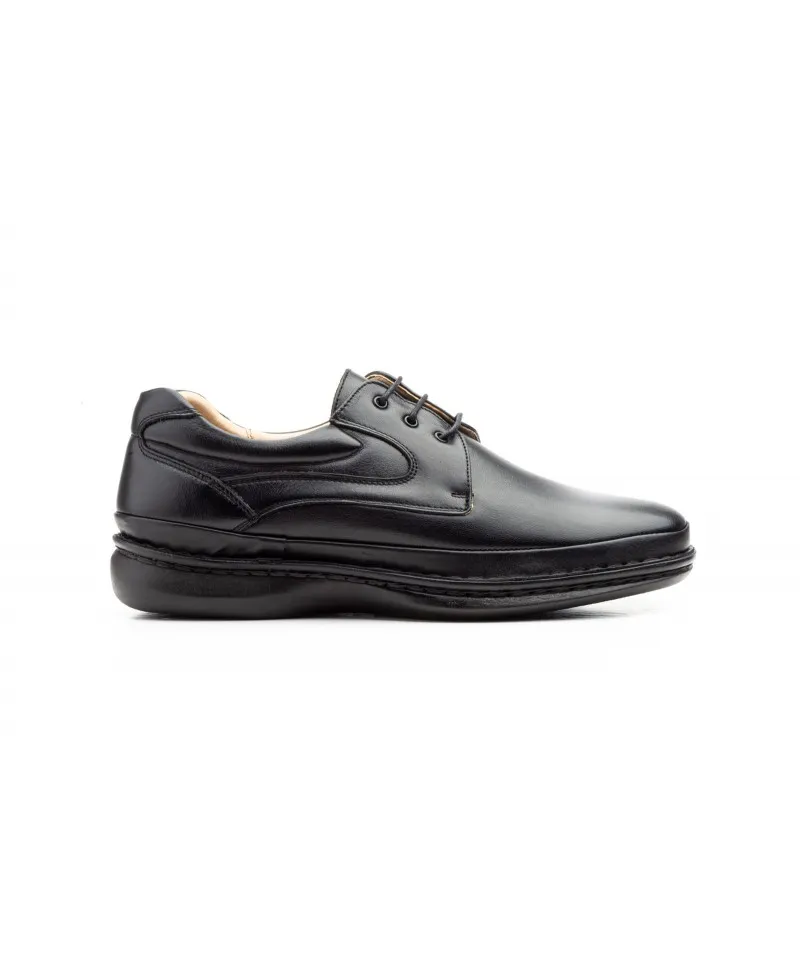 Mocasines Cactus Hombre Piel Negro Cordones