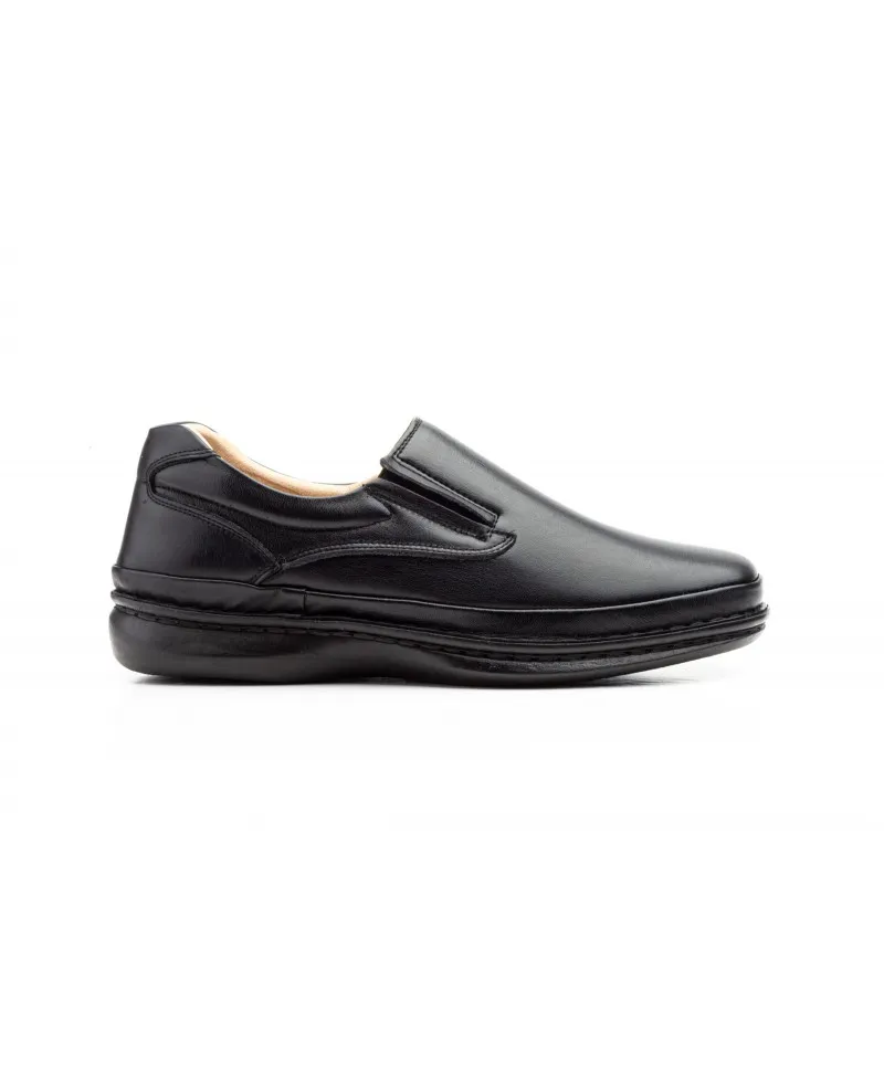 Mocasines Cactus Hombre Piel Negro Elásticos