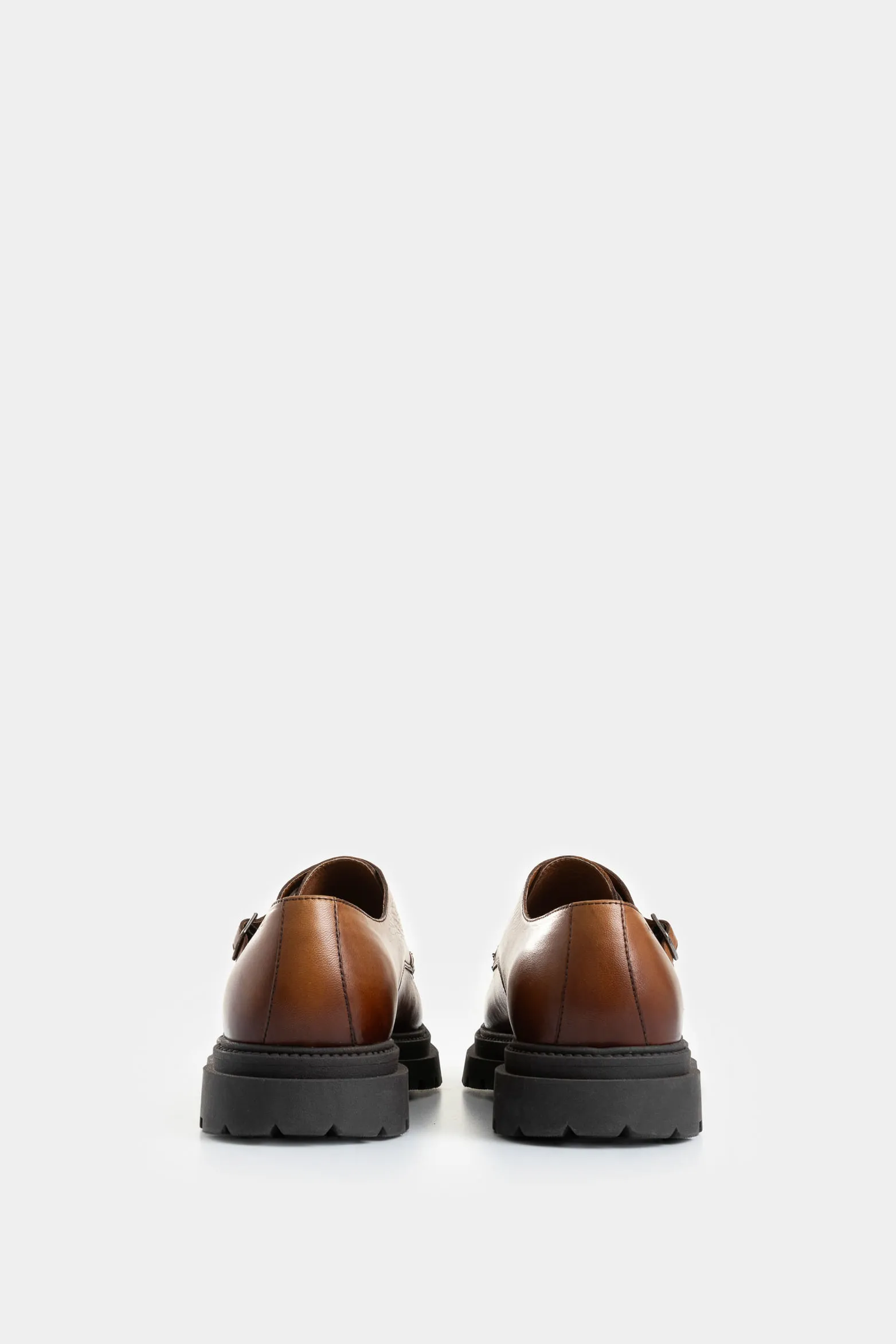 Mocasines luster 2 de cuero liso para hombre silueta monkstrap