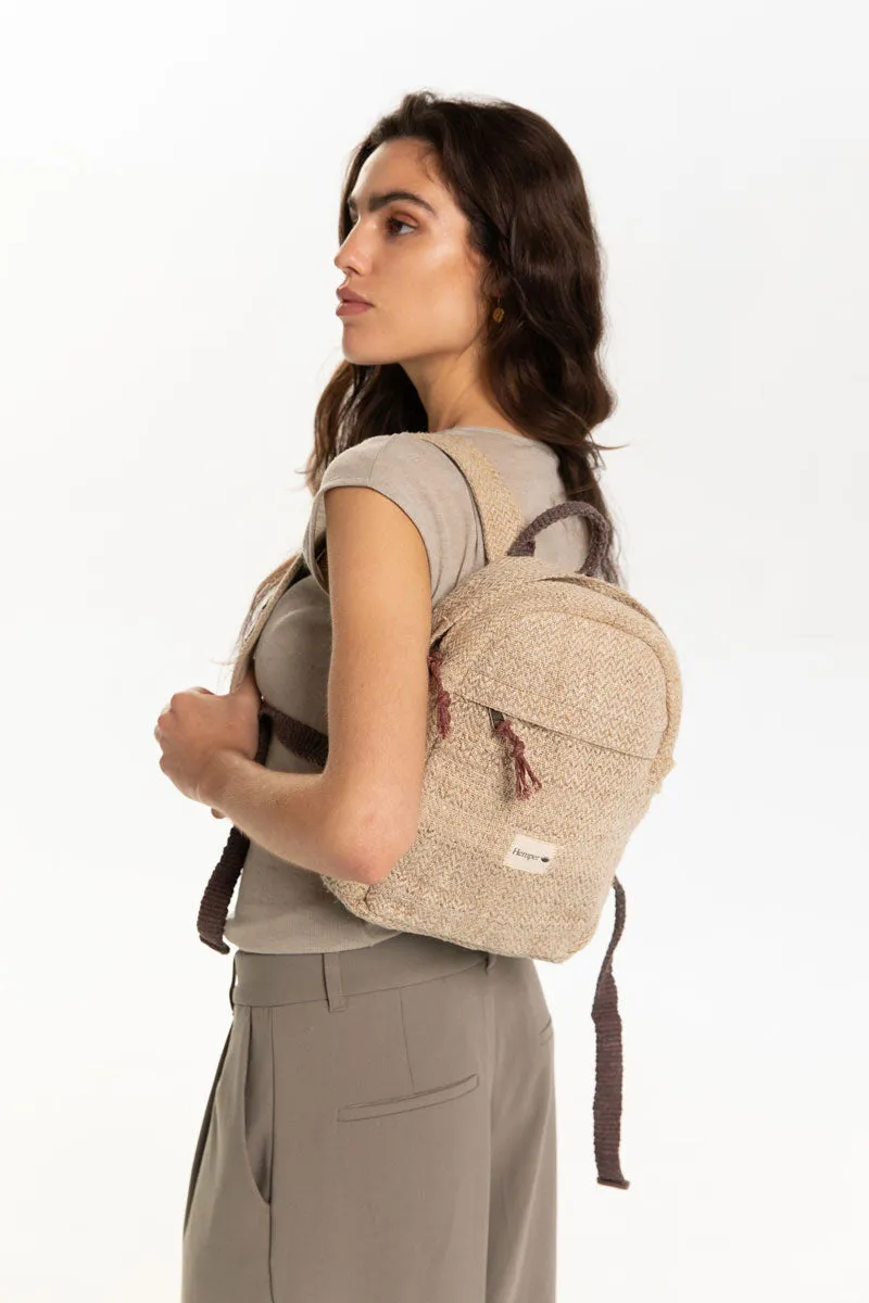 Mochila Mini Yala Natural cremallera escondida
