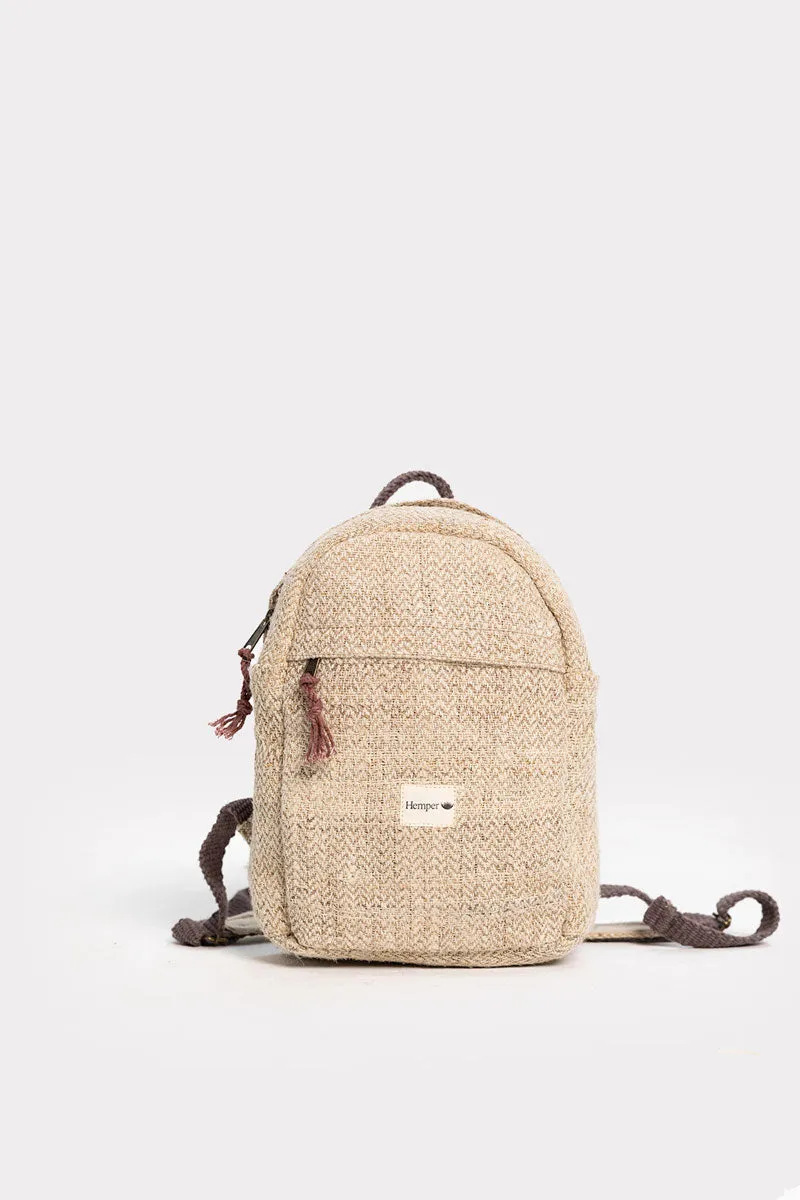 Mochila Mini Yala Natural cremallera escondida
