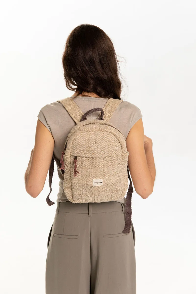 Mochila Mini Yala Natural cremallera escondida