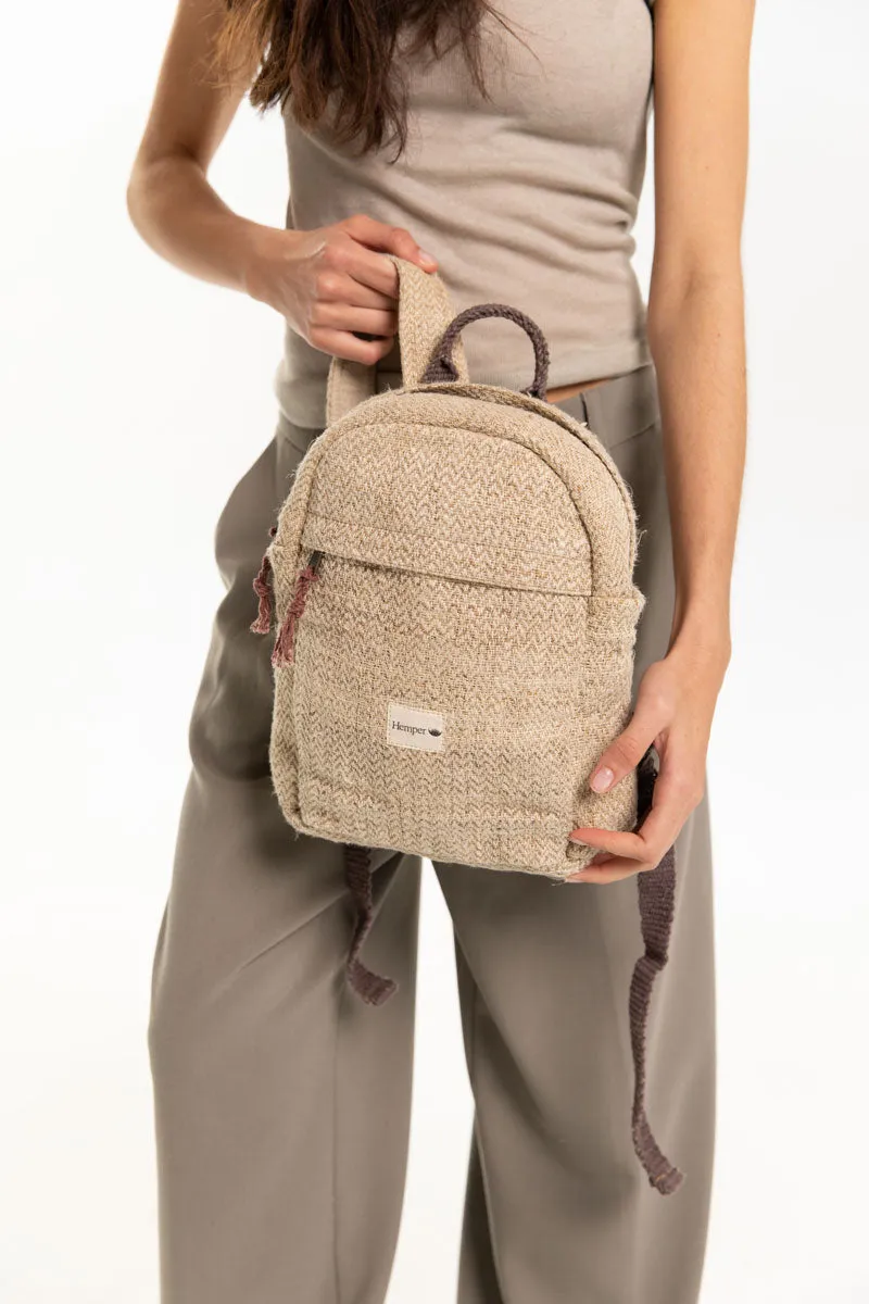 Mochila Mini Yala Natural cremallera escondida