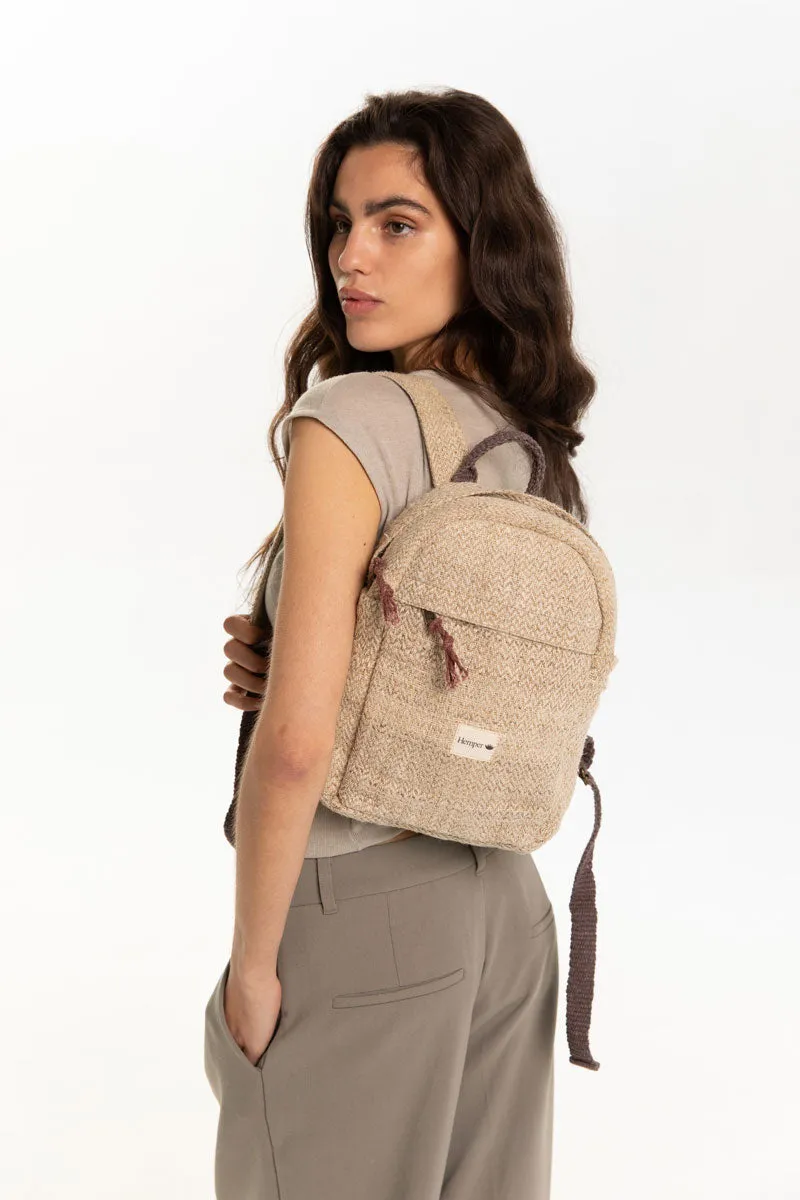 Mochila Mini Yala Natural cremallera escondida